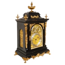 A 19th Century ebonised Westminster chiming mantel clock