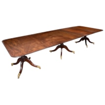 Regency period Mahogany triple pedestal dining table.