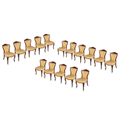 Set of 16, Victorian Mahogany dining / boardroom chairs