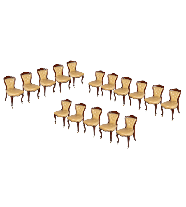 Set of 16, Victorian Mahogany dining / boardroom chairs