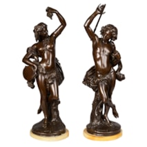 Pair 19th Century Bronze Neapolitan dancers.