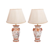Pair 19th Century Japanese Kutani vases / lamps