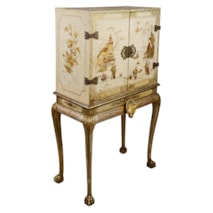 Chinoserie lacquer cabinet on stand, circa 1900