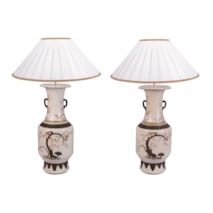Pair Chinese 19th Century crackleware vases / lamps