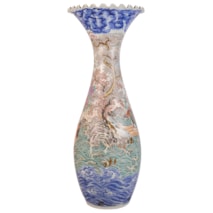 Large Japanese flare neck Kutani Vase, circa 1890