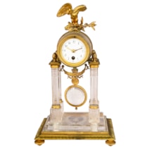 Classical 19th Century French Crystal + ormolu mantle clock
