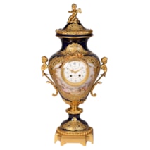 French Sevres style porcelain vase / mantel clock.