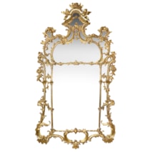 Chippendale style carved gilt wood pier glass wall mirror, circa 1860