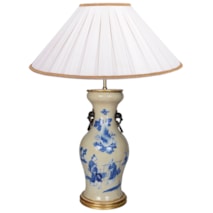 19th Century Chinese Blue and White crackle ware vase / lamp