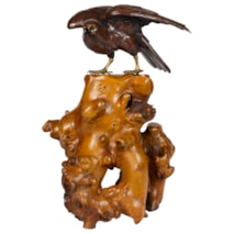 Japanese Meiji period bronze Hawk, circa 1890
