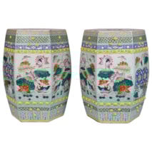 Pair Chinese Famille Rose porcelain Garden seats, circa 1890