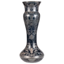Large Bohemian overlay glass vase.