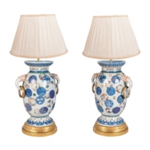 Pair late 19th Century Japanese Imari vases / lamps