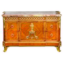 19th Century Louis XVI style marble topped commode.