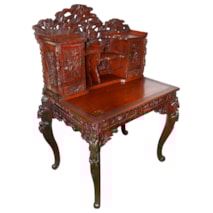 19th Century Japanese carved wood desk.