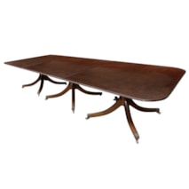 Regency style Mahogany triple pedestal dining table.