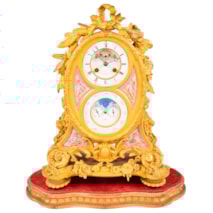 French Ormolu Calendar Mantel Clock, 19th Century