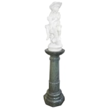 19th Century Italian marble statue of Boy on fence.