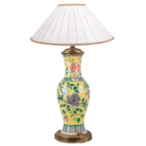 19th Century Chinese Famille Jaune vase / lamp, circa 1880