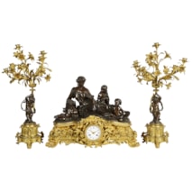 Large 19th Century Raingo Fres, Paris Clock set.