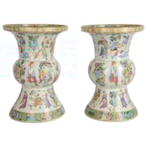 Pair of 19th Century Chinese Canton / Rose Medallion Vases