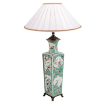 19th Century Chinese Famille Verte vase / lamp 53cm(21") high