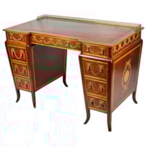 Sheraton revival inlaid desk, 19th Century