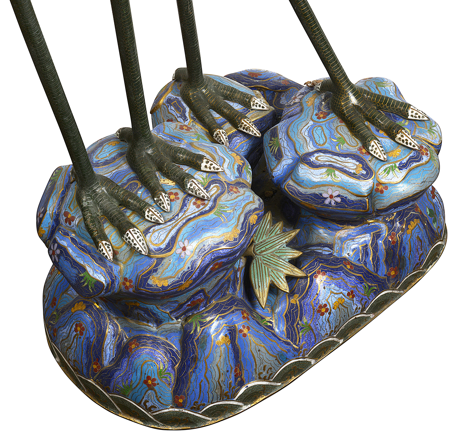 Pair of imposing Chinese Imperial style Cloissone cranes