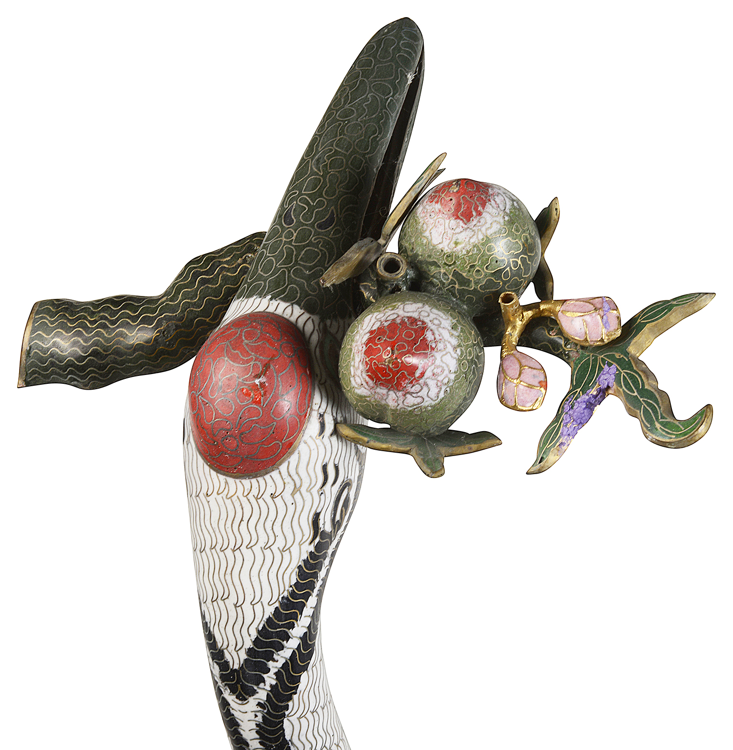 Pair of imposing Chinese Imperial style Cloissone cranes
