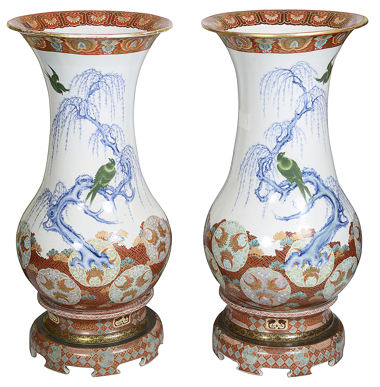 Large pair Japanese Imari vases, circa 1890.