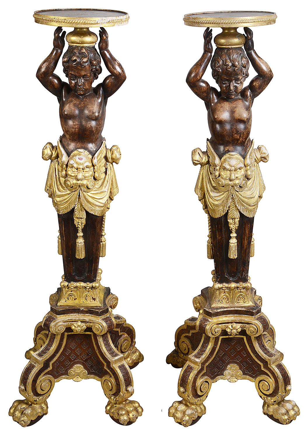 Pair 19th Century Venetian torchers.