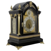 Victorian ebonised chimming mantle clock