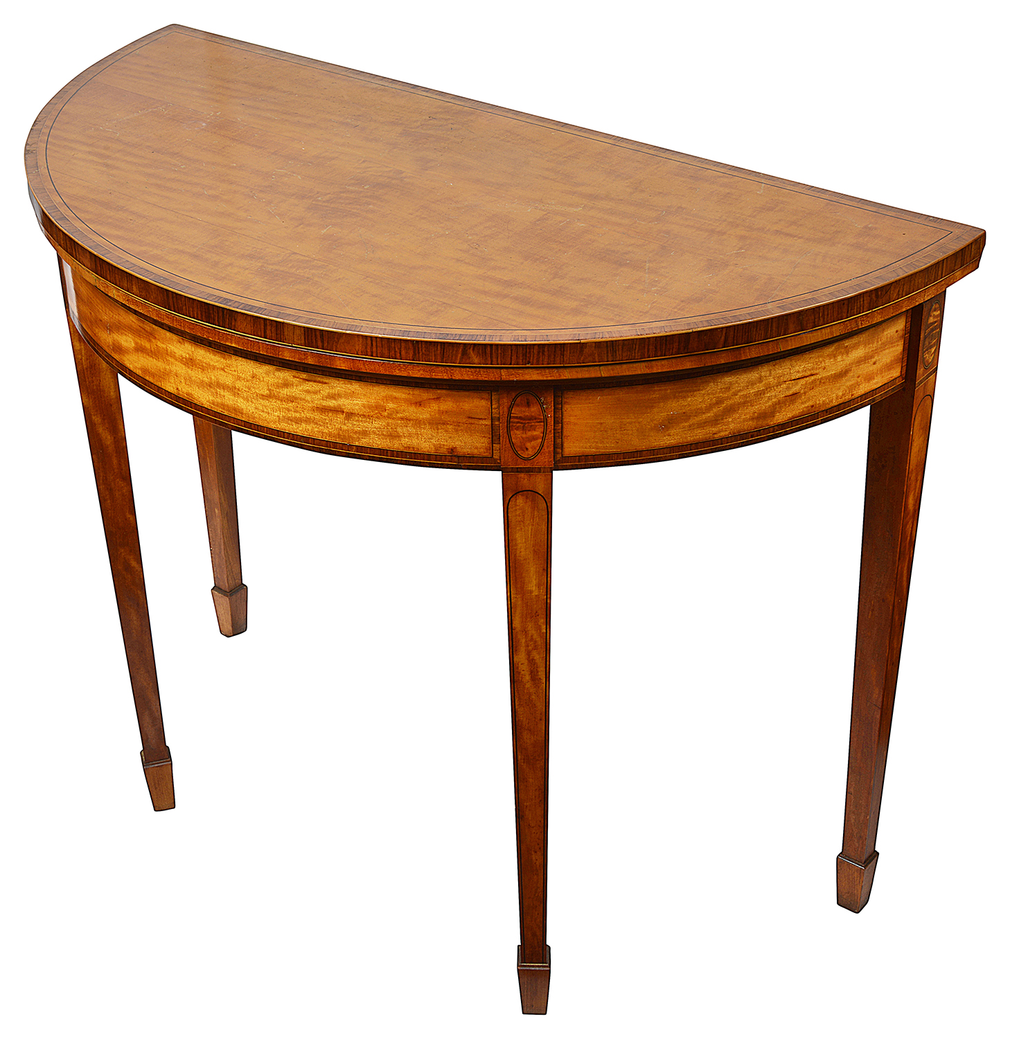 Georgian style Satinwood card table, circa 1900