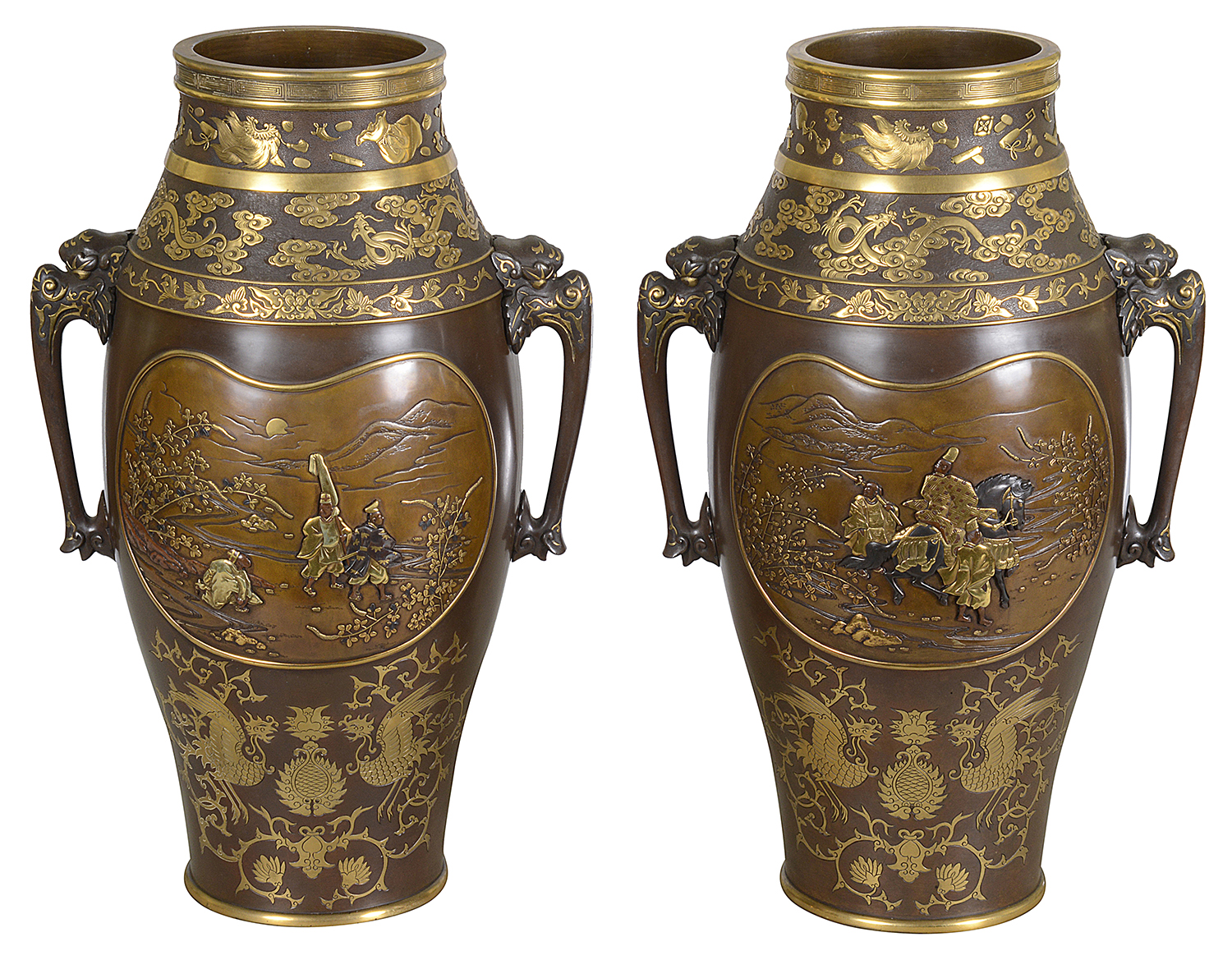 Miyao bronze vases