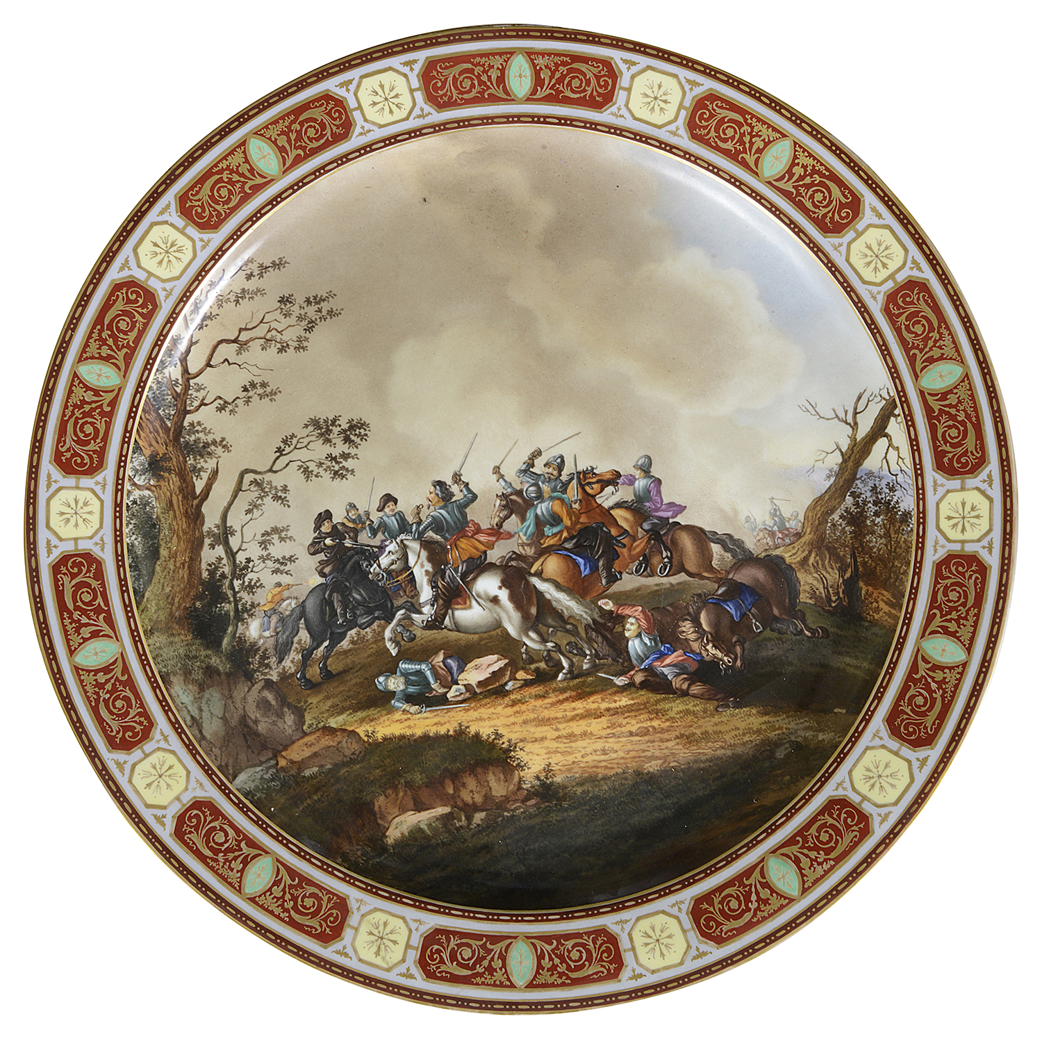 Impressive Vienna porcelain charger, C19th