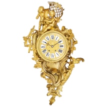 French ormolu Cartel wall clock, 19th Century