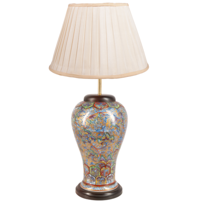 18th Century Chinese Kangxi clobbered vase / lamp.