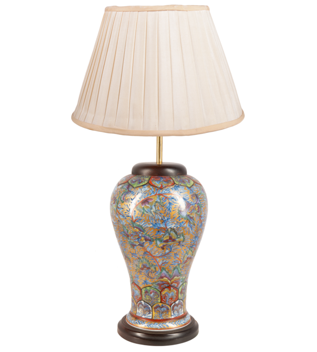 18th Century Chinese Kangxi clobbered vase / lamp.