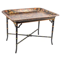 19th Century Regency Paper Macha Tray on Stand