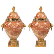 Pair classical Grand tour marble urns, 19th Century. 56cm high