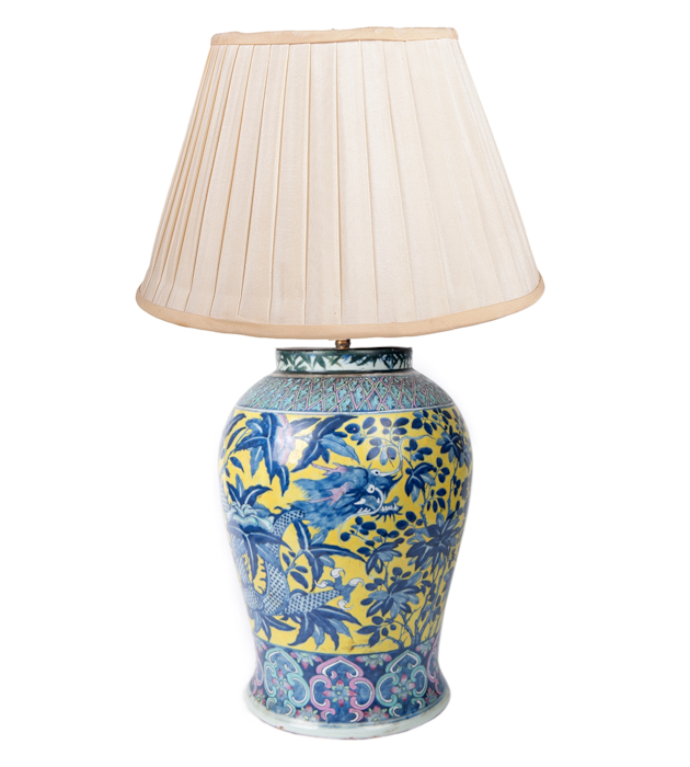 19th Century Chinese Famille Juane Vase or Lamp