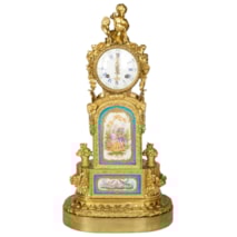 19th Century Sevres style gilded ormolu mantel clock.