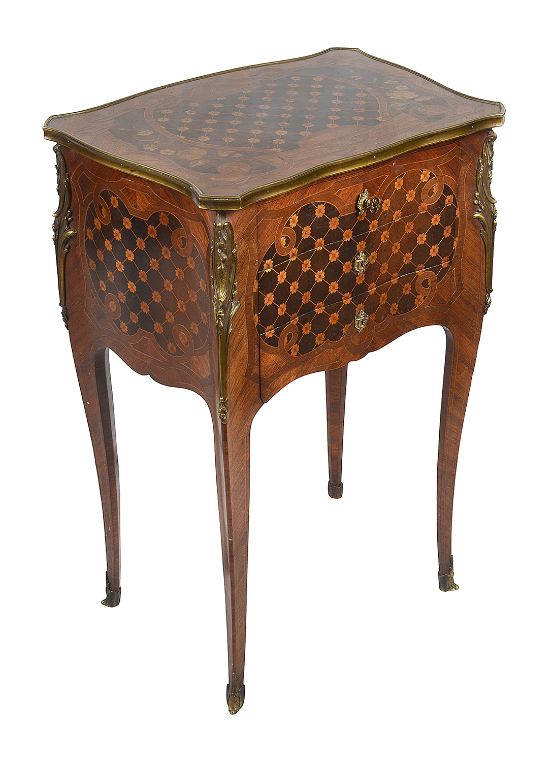 Paul Somani marquetry side table, circa 1890