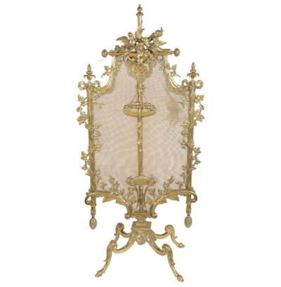 Louis XVI style ormolu fire screen, 19th Century