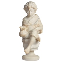 19th Century Alabaster boy on rock