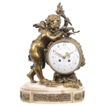 Enchanting French Ormolu Mantel Clock with Cherub, 19th Century