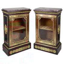 Pair of Louis XVI Style Boulle Side Cabinets