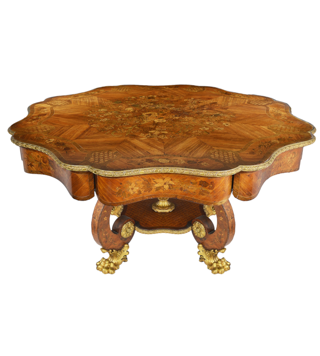 Centre Table, 19th Century Marquetry Inlaid 