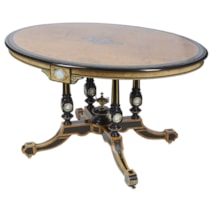 19th Century Amboyna Centre table, after Holland and Son