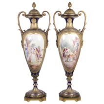 Large Pair Sevres Style Vases, 19th Century